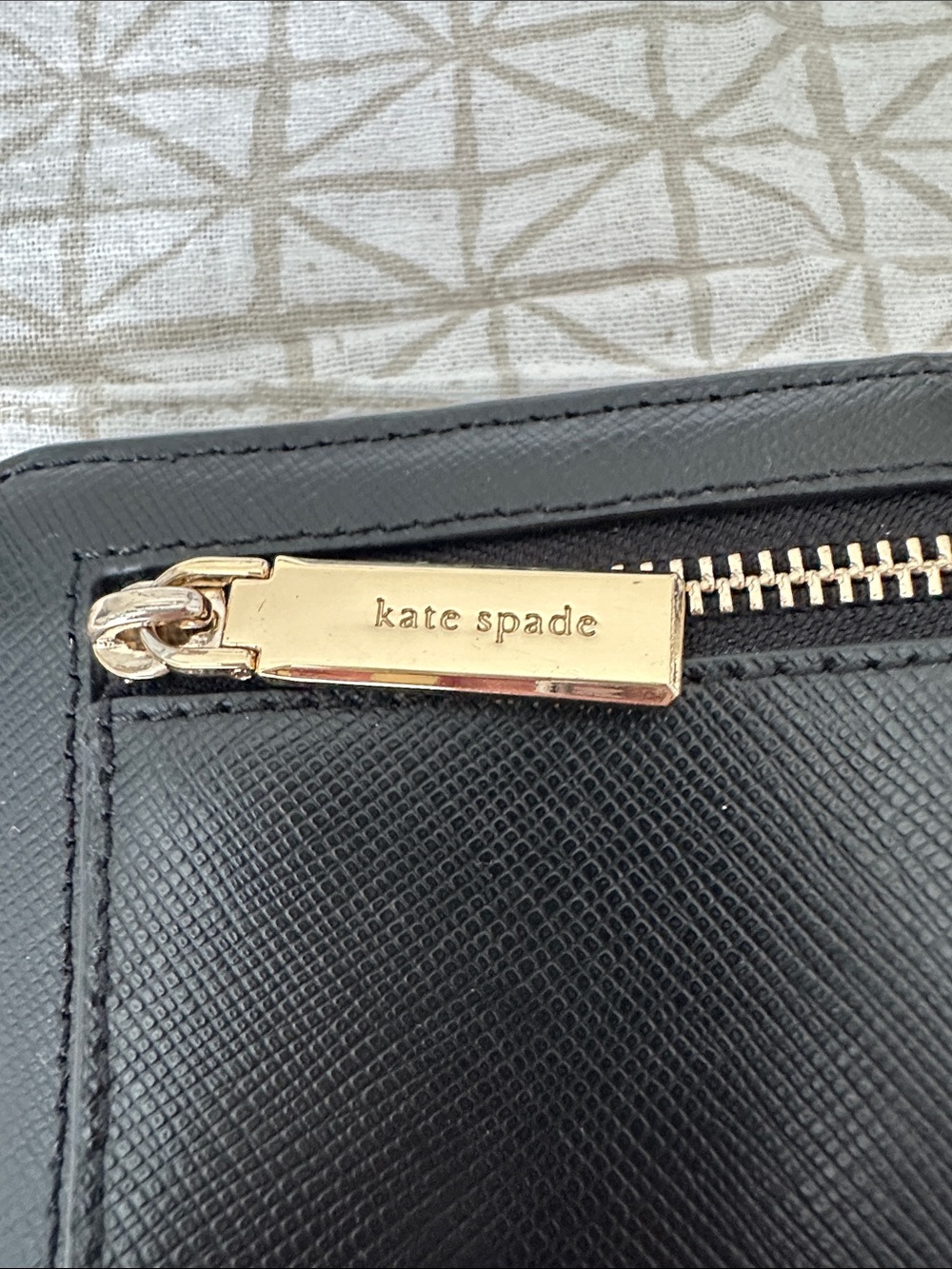 kate spade Black Saffiano Wallet with Gold Logo - Picture 4 of 5